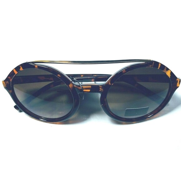Retro Rewind  Womens Tortoise Gold Round Plastic Frames with Brown Lens NWT - Picture 3 of 8
